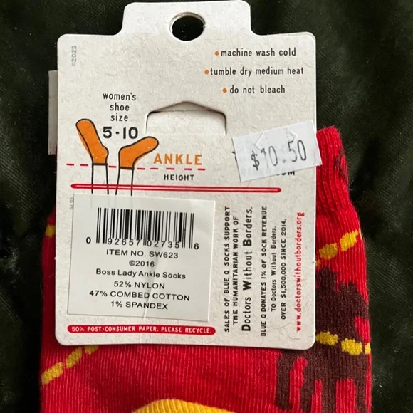 Blue Q Women's Ankle Socks - western cowgirl design ‘Boss Lady' Design - Picture 4 of 4